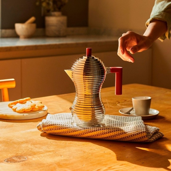 Alessi Pulcina 1 Cup Espresso Pot Red