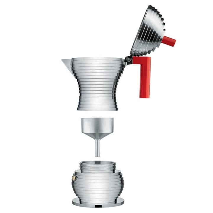 Alessi Pulcina 1 Cup Espresso Pot Red