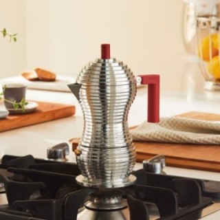 Alessi Pulcina 3-cup espresso pot Red