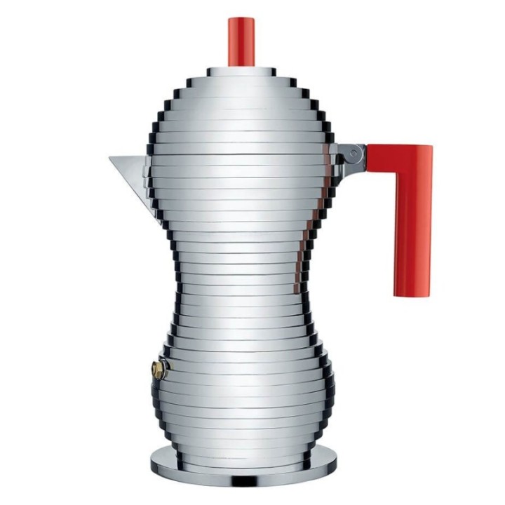 Alessi Pulcina 6-Cup Espresso Pot Red