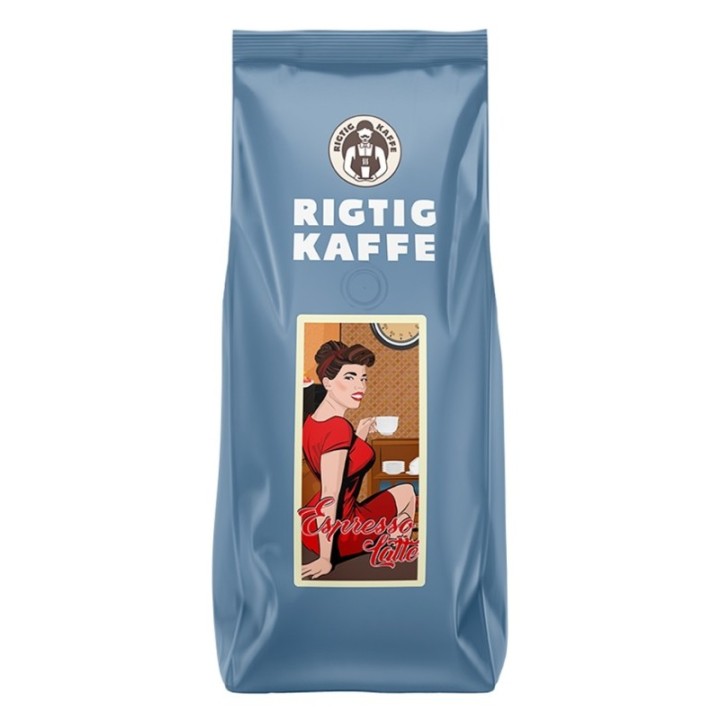 Rigtig Kaffe Espresso Latte 500g Whole coffee beans