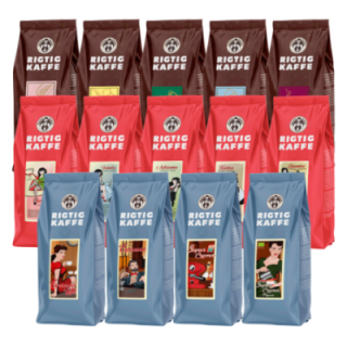 Rigtig Kaffe Mixed pack 14 pcs Whole coffee beans