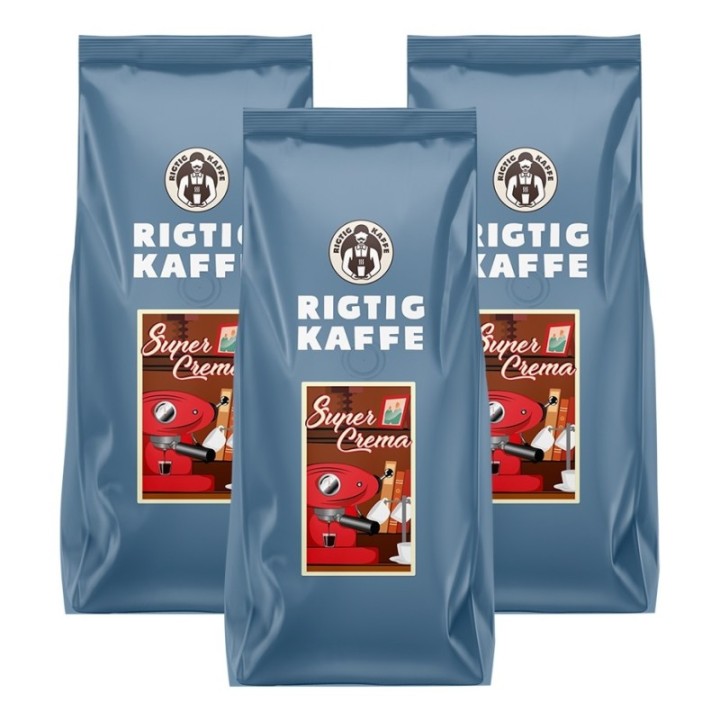 Rigtig Kaffe Super Crema 3kg Whole coffee beans