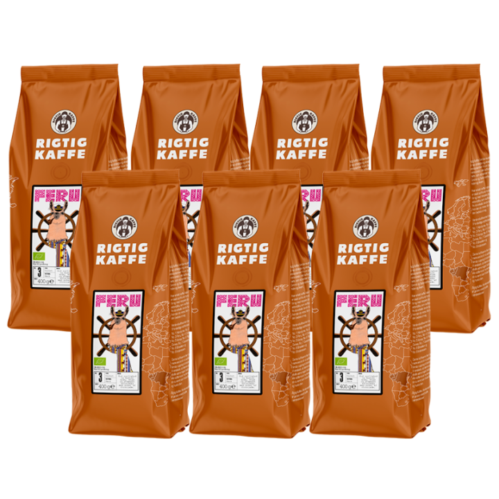 Rigtig Kaffe Peru No. 3 - 7x400g Whole coffee beans