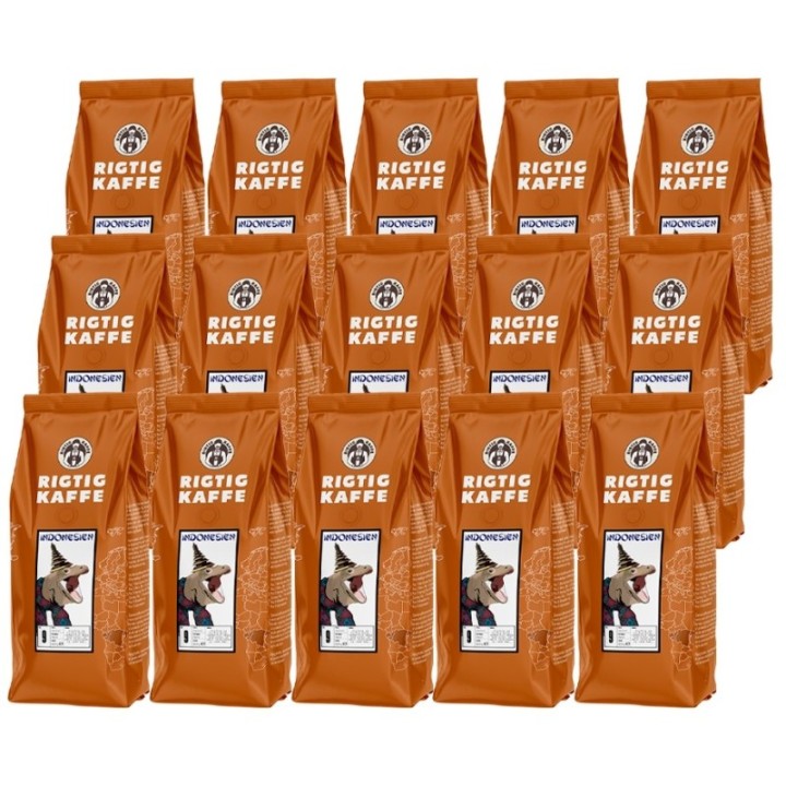 Rigtig Kaffe Indonesia No. 9 - 15x400g Whole coffee beans