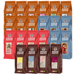 Rigtig Kaffe Mix pack 22 varieties Whole coffee beans