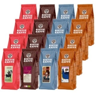 Rigtig Kaffe Mix pack 16 pcs Whole coffee beans