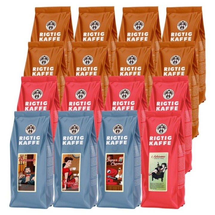 Rigtig Kaffe Mixed pack 16 varieties Whole coffee beans