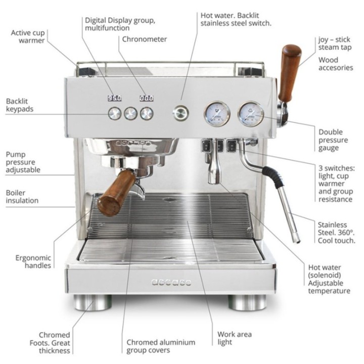 Ascaso Baby T Plus White - Professional Espresso Machine