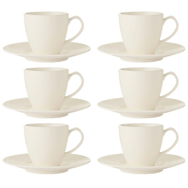 Colormix Cup with saucer 6 pcs. 0.2 L White