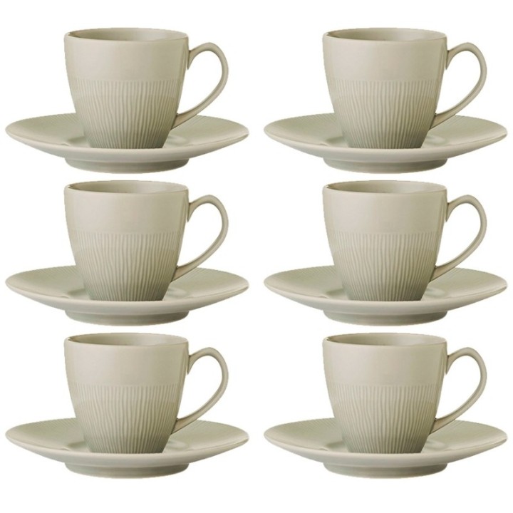 Colormix Cup with saucer 6 pcs. 0.2 L Gray
