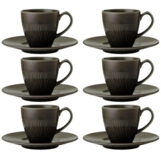 Colormix Cup with saucer 6 pcs. 0.2 L Anthracite gray