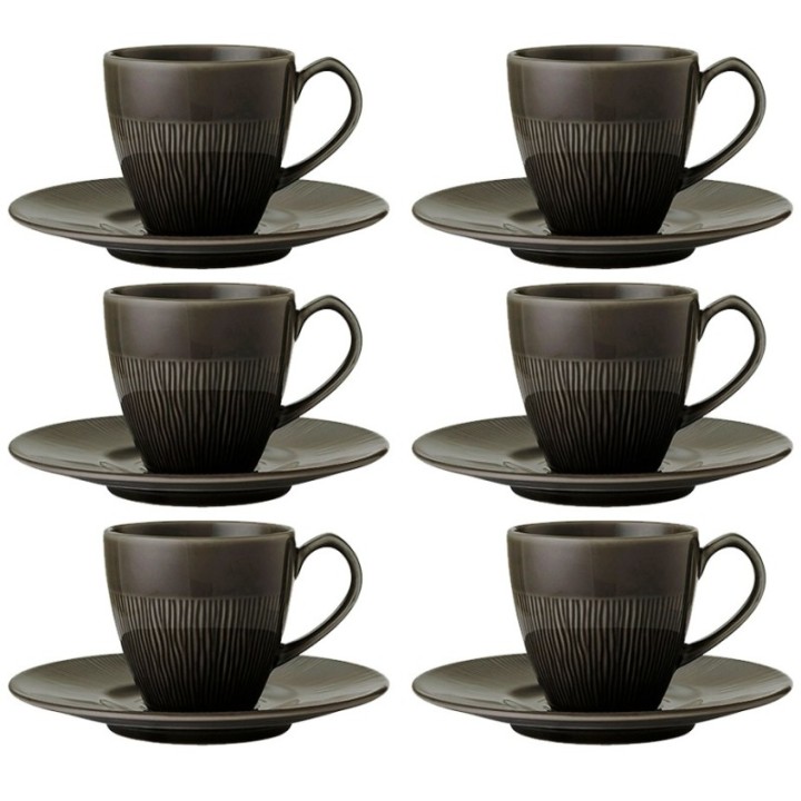 Colormix Cup with saucer 6 pcs. 0.2 L Anthracite gray
