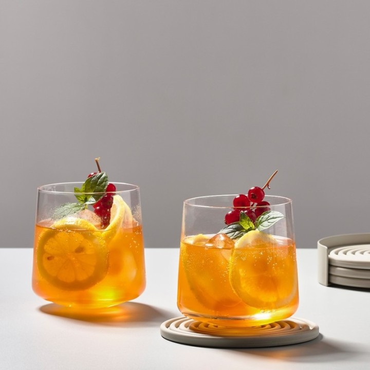 Zone Rocks glass coasters, set of 4, gray