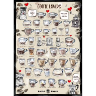 Coffee poster Rigtig Kaffe COFFEE LOVERS 50x70cm