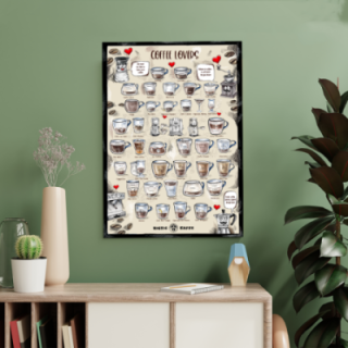 Coffee poster Rigtig Kaffe COFFEE LOVERS 50x70cm