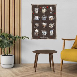 Coffee poster Rigtig Kaffe COFFEE DRINKS 50x70cm