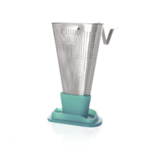 Tea filter holder with lid, turquoise