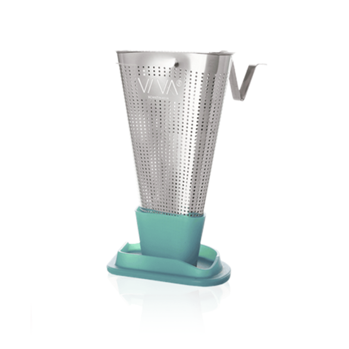 Tea filter holder with lid, turquoise