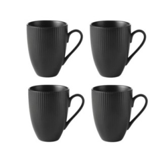 Aida Groovy mug with handle 30 cl 4 pcs Black