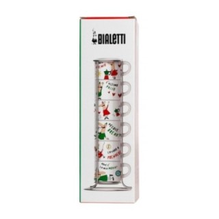 Bialetti Espresso cups incl. stand 6 pcs motifs