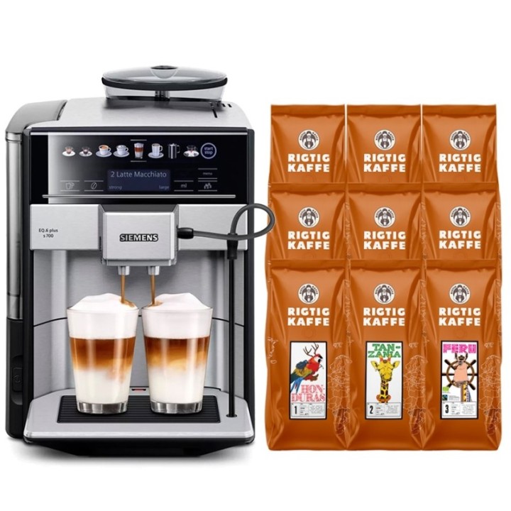 Siemens TE657313RW EQ6 s700 Incl. 9x400g world coffee