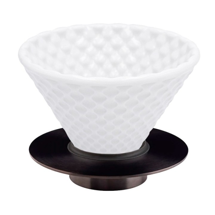 Loveramics Brewers Strong Dripper White 2 Cup Incl. Stand Black