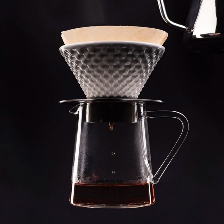 Loveramics Brewers Strong Dripper White 2 Cup Incl. Stand Black