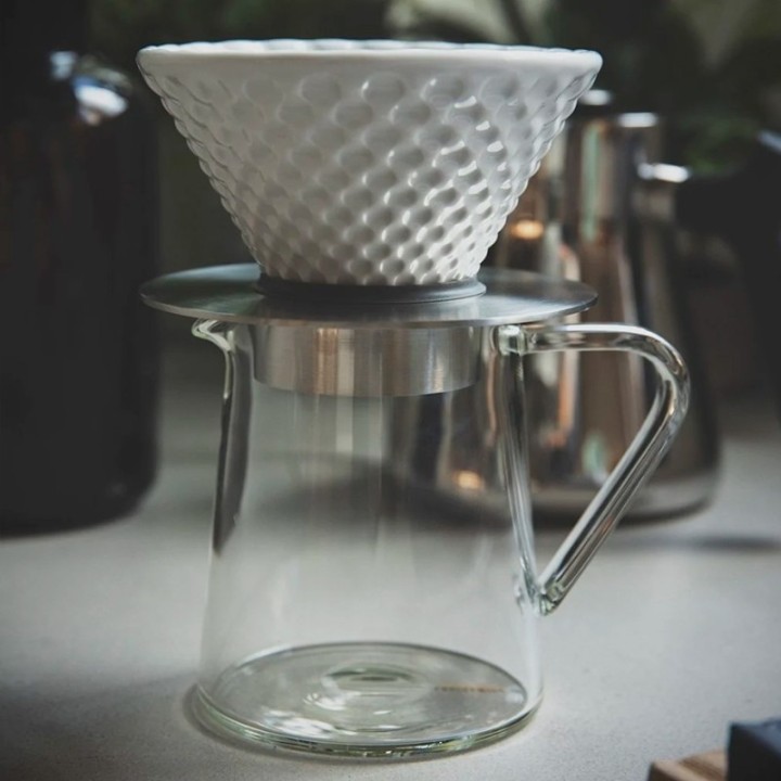 Loveramics Brewers Strong Dripper White 2 Cup Incl. Stand Black