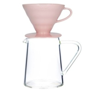 Loveramics Brewers glass carafe incl. Hario V60-02 ceramic dripper 2-cup.