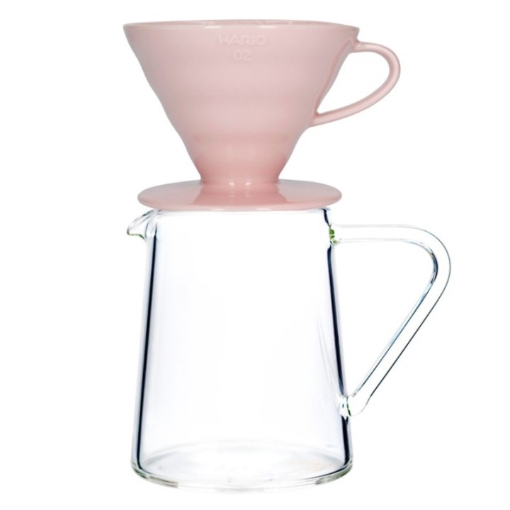 Loveramics Brewers glass carafe incl. Hario V60-02 ceramic dripper 2-cup.