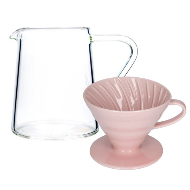 Loveramics Brewers glass carafe incl. Hario V60-02 ceramic dripper 2-cup.