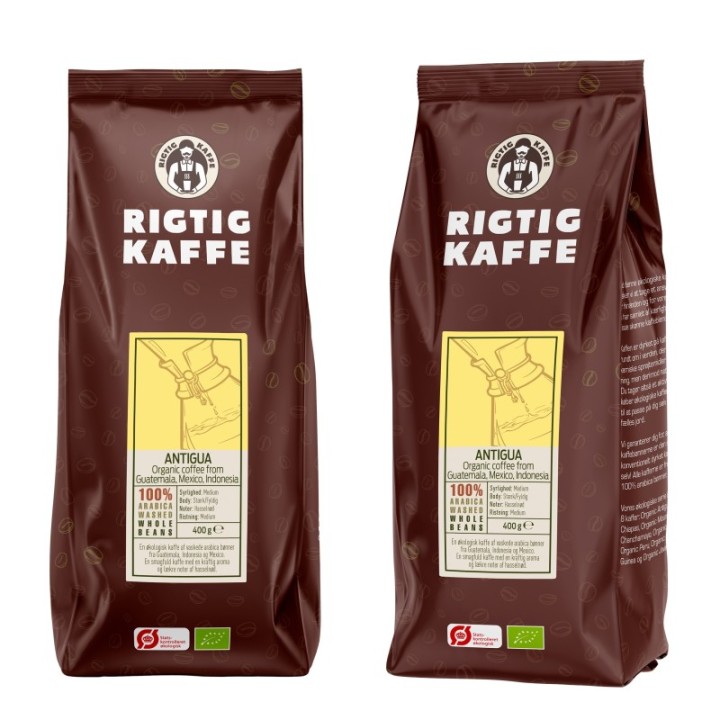 Rigtig Kaffe Organic Antigua 400g Whole coffee beans