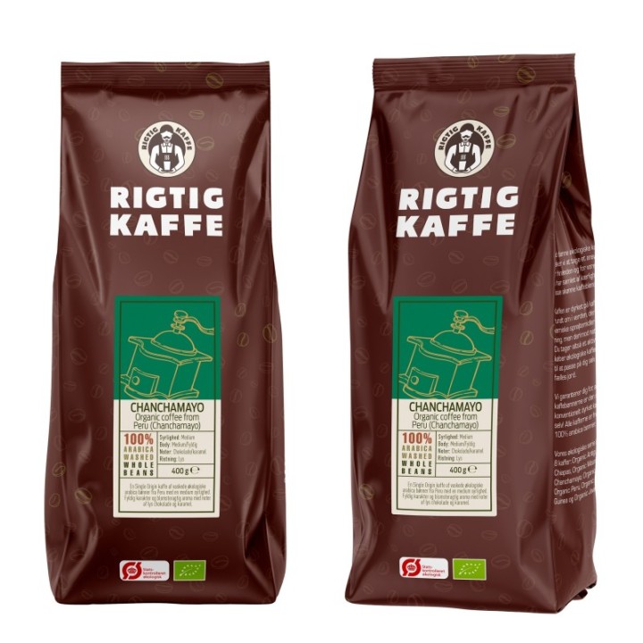 Rigtig Kaffe Organic Chanchamayo 400g Whole coffee beans