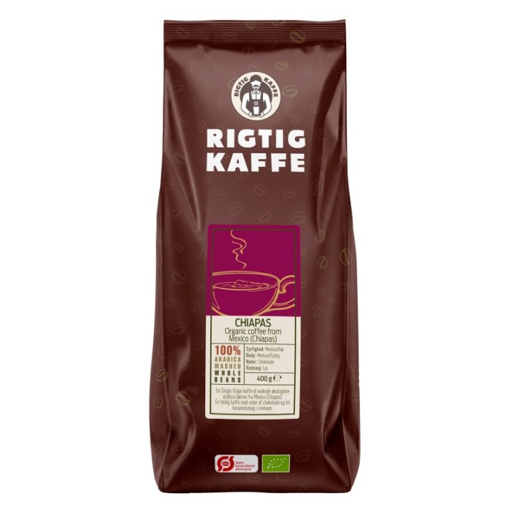 Rigtig Kaffe Organic Chiapas 400g Whole coffee beans