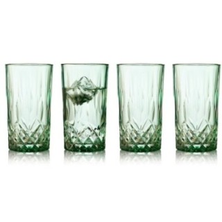 Lyngby Sorrento highball glasses 38 cl, set of 4, green