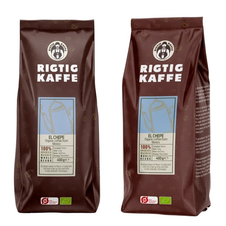Rigtig Kaffe Organic El Chebe 400g Whole coffee beans