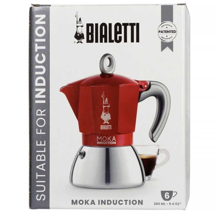 Bialetti Moka Induction 6 Kop. Espressokande Rød Bialetti Moka Induction 6 Kop. Espressokande Rød