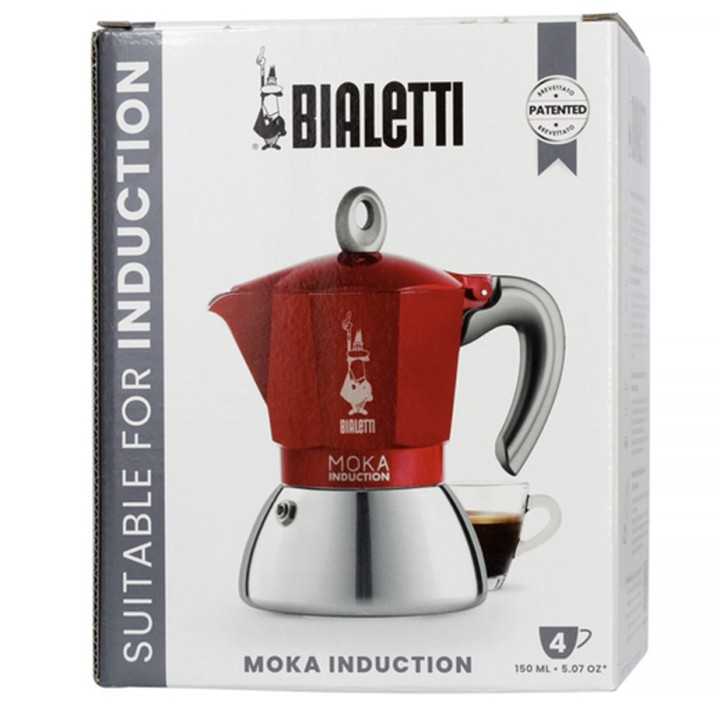 Bialetti Moka Induction 4 Kop. Espressokande Rød Bialetti Moka Induction 4 Kop. Espressokande Rød