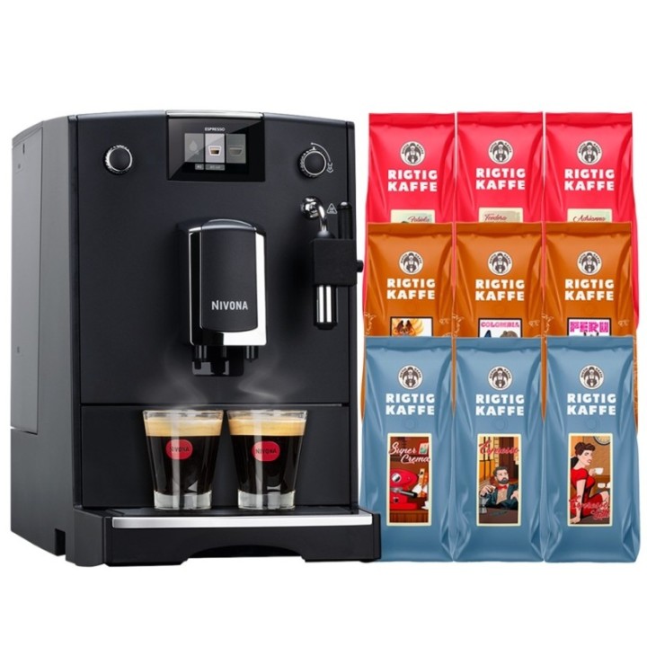 Nivona NICR 550 Matte Black Espresso Machine Incl. 4.2 kg Rigtig Kaffe
