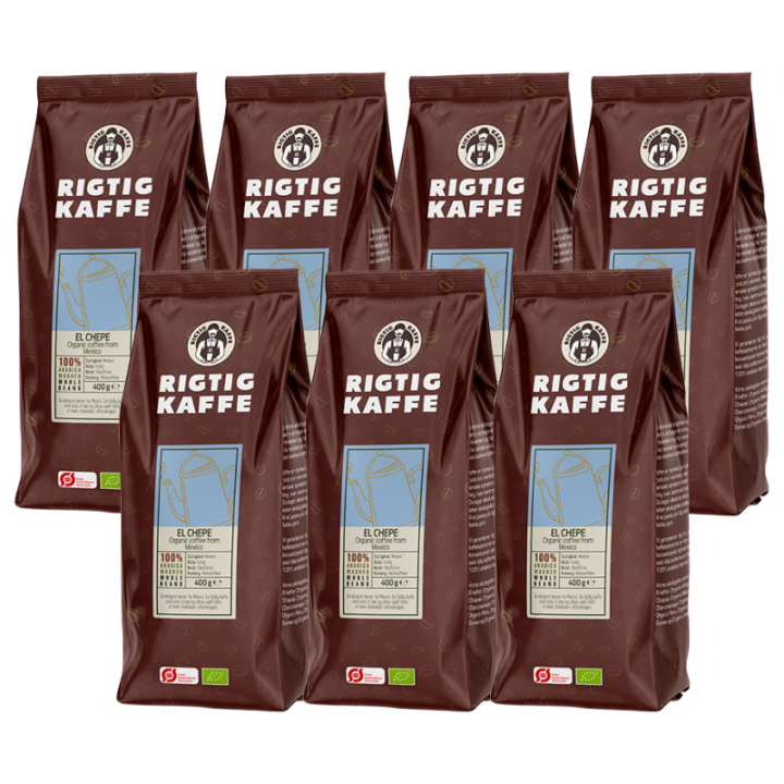 Rigtig Kaffe Organic El Chebe 7x400g Whole coffee beans