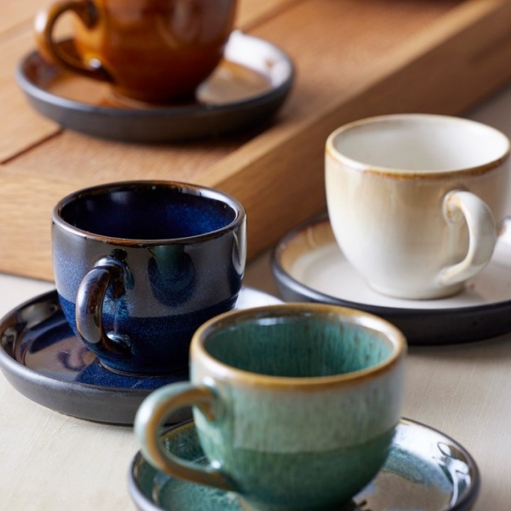 Bitz Espresso cup with saucer 7 cl 6 pcs Dark blue/Black