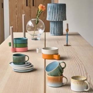 Villa Collection Styles Mugs with Handle 16 cl 2 pcs Green/Blue