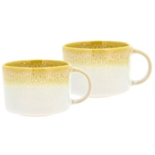 Villa Collection Styles Mug with Handle 16 cl 2 pcs Yellow/Cream