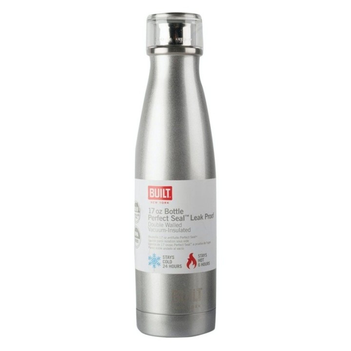 BUILT Perfect Seal Thermos Bottle 0.5 L Silver