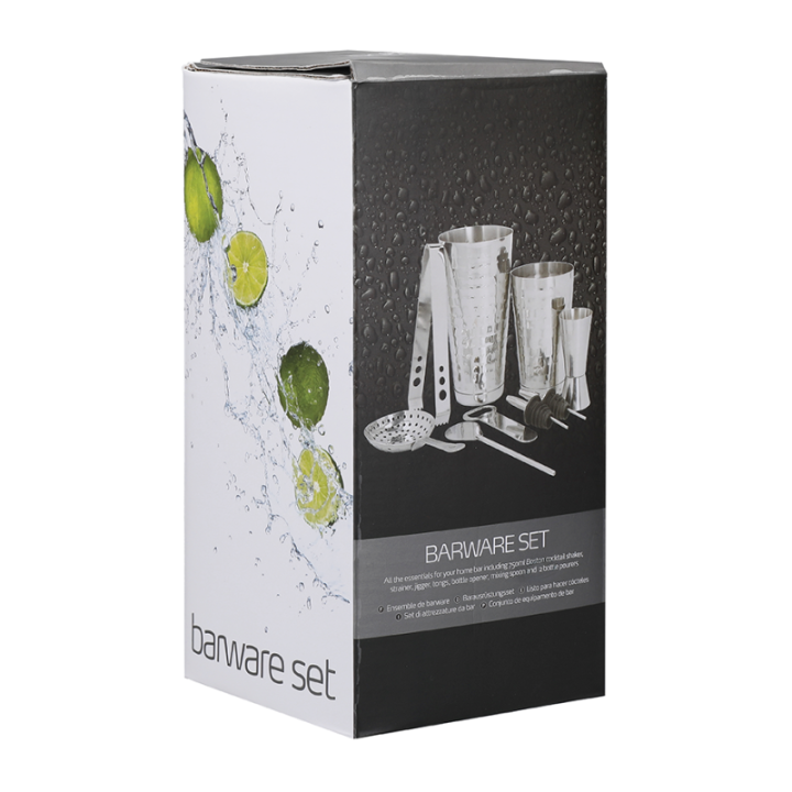 BarCraft Boston Bar Set 8-Piece Steel