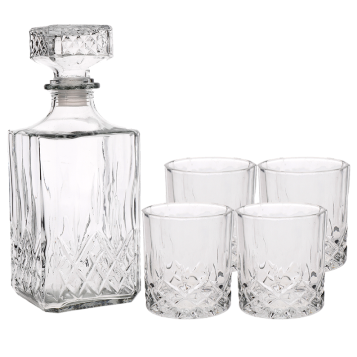 BarCraft Carafe set 0.9 L Clear Incl. 4 Glasses
