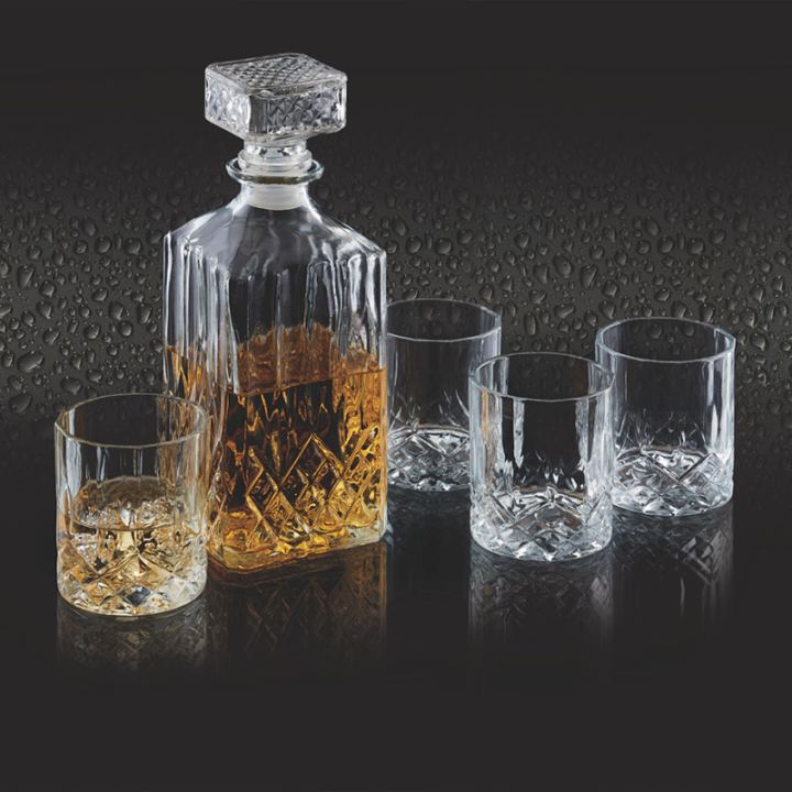 BarCraft Carafe set 0.9 L Clear Incl. 4 Glasses
