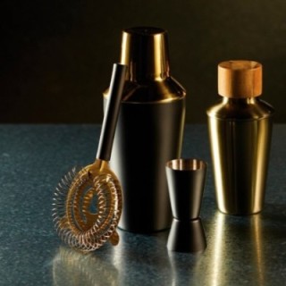 BarCraft Bar Set 3-Piece Black/Gold