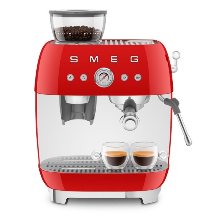Smeg EGF03RDEU Manual espresso machine Incl. grinder Red